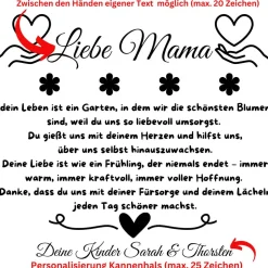 Beste Mutter Muttertagsgeschenk, personalisiertes Danke zum Muttertag Garten Geschenkidee für Mama