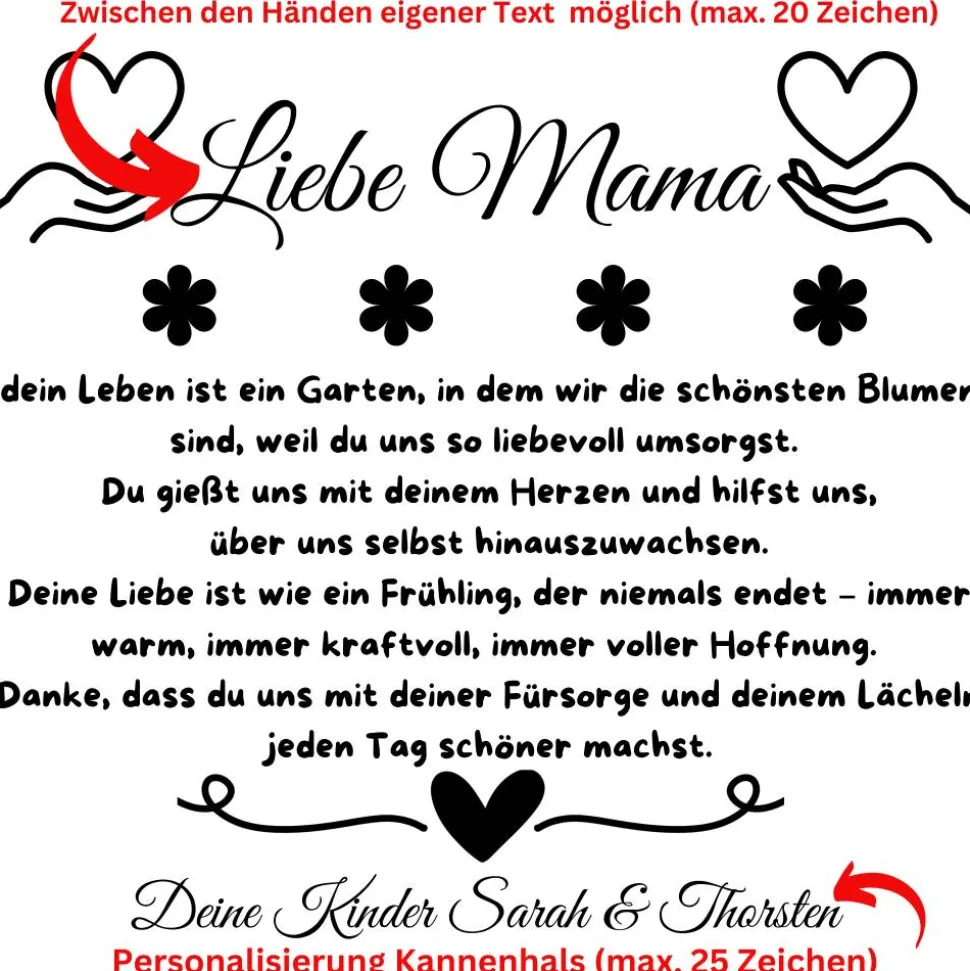 Beste Mutter Muttertagsgeschenk, personalisiertes Danke zum Muttertag Garten Geschenkidee für Mama