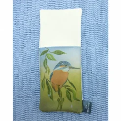 Bestecktasche Eisvogel, hochwertiger Qualitätsdruck, Gemälde Vogelmalerin, Unikat, Handarbeit genäht