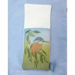 Bestecktasche Eisvogel, hochwertiger Qualitätsdruck, Gemälde Vogelmalerin, Unikat, Handarbeit genäht