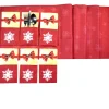 Bestecktaschen 6 Stück & Tischläufer Schneeflocken Schleife – Tischset Weihnachten Deko