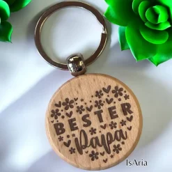 Bester Papa Holz Schlüsselanhänger/personalisiert/Vatertag