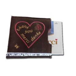 Bestickte Geschenkverpackung DANKE für eine Tafel Schokolade als Geschenkidee Schokoladenhülle Muttertag oder einfach so