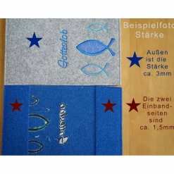 Bestickte Gotteslobhülle aus hellgrauem Filz mit goldenem Kreuz mit Blumenmuster *sofort versandfertig