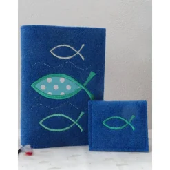 Bestickte Gotteslobhülle aus Filz *Fische *individuell angefertigt