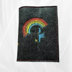 bestickte Hülle für das Gottes - Lob, dunkelgrün-meliert, hochwertiger Filz