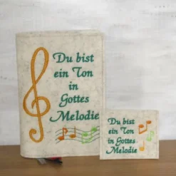 Bestickte Rosenkranztasche aus Filz *Motiv Du bist ein Ton in Gottes Melodie 4 *individuell angefertigt