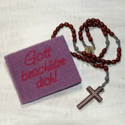 Bestickte Rosenkranztasche aus Filz *Motiv 