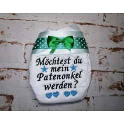 Bestickte Windel für Taufe