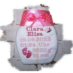 Bestickte Windel mit Name