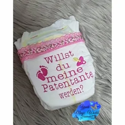 Bestickte Windel Patentante