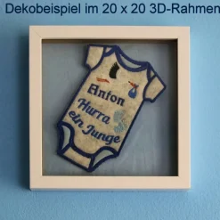 Bestickter Deko-Babybody aus Filz mit Geburtsdaten *individuell angefertigt