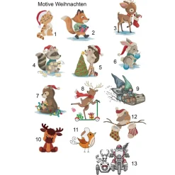 Bestickter grauer Nikolausstiefel Stickmotiv Reh personalisierter Weihnachtsstiefel mit Namen flauschige Krempe