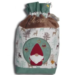 Bestickter Weihnachtsbeutel Nikolaus-Applikation personalisierter Nikolausbeutel weihnachtlicher Geschenksack Wunschname