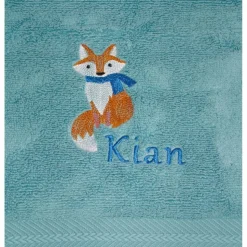 Besticktes Kinderhandtuch mit Tieren Namen Kita Erkennungsbilder Kindertagesstätte Tagesmutter Kindergarten