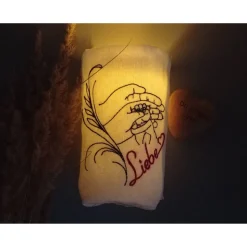 Besticktes Lichtersäckchen, Trauerlicht, Erinnerungslicht - Liebe mit Händen - Gedenklicht, Fehlgeburt