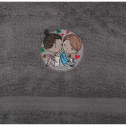 Besticktes personalisiertes Gästehandtuch Love for ever Verliebtes Paar Frotteetuch für Verliebte Hochzeit Valentinstag