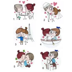 Besticktes personalisiertes Gästehandtuch Love for ever Verliebtes Paar Frotteetuch für Verliebte Hochzeit Valentinstag