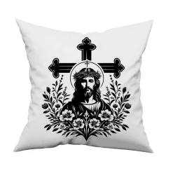 Bügelbild - Jesus mit Kreuz  - Applikation zum aufbügeln - Aufbügler - christliches Bügelbild