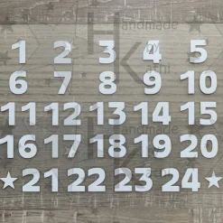 Bügelbild - Zahlen zum Aufbügeln - Adventskalender aus Stoff basteln - viele mögliche Farben