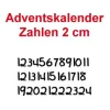 Bügelbild Adventskalender Zahlen 1-24 aus Flockfolie – personalisierbar & waschbar