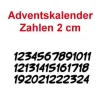 Bügelbild Adventskalender Zahlen 1-24 aus Flockfolie – Velour zum Aufbügeln