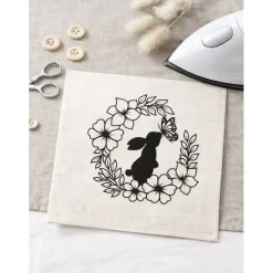 Bügelbild für Ostern - Frühlings Deko mit Blumen und Osterhasen // DIY Osterdeko