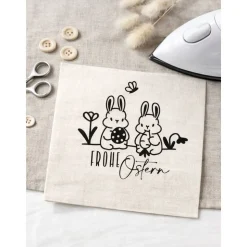 Bügelbild für Ostern - mit Osterhase und Ostereiern // DIY Osterdeko & Geschenke
