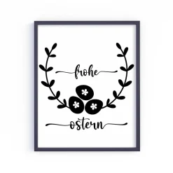 Bügelbild Frohe Ostern - Frühling / Bügelbilder Hase Ostermotiv/ Blumenranke