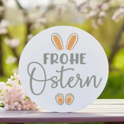 Bügelbild Frohe Ostern - mit Häschen / Osterhase / Bügelbilder Hase Ostermotiv/ Osterei/ Frühling -