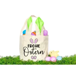 Bügelbild Frohe Ostern - mit Häschen / Osterhase / Bügelbilder Hase Ostermotiv/ Osterei/ Frühling -