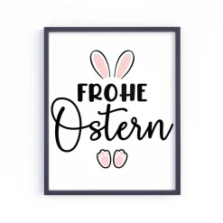 Bügelbild Frohe Ostern - mit Häschen / Osterhase / Bügelbilder Hase Ostermotiv/ Osterei/ Frühling -