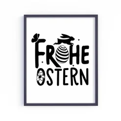 Bügelbild Frohe Ostern - mit Häschen / Osterhase / Bügelbilder Hase Ostermotiv/ Osterei/ Frühling -