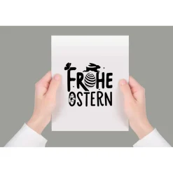 Bügelbild Frohe Ostern - mit Häschen / Osterhase / Bügelbilder Hase Ostermotiv/ Osterei/ Frühling -