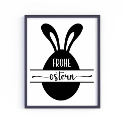 Bügelbild Frohe Ostern - mit Häschen / Osterhase / Bügelbilder Hase Ostermotiv/ Aufbügler Ostern - Osterei-