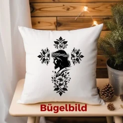 Bügelbild Jesus am Kreuz  - Applikation zum aufbügeln - Aufbügler - christliches Bügelbild