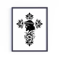 Bügelbild Jesus am Kreuz  - Applikation zum aufbügeln - Aufbügler - christliches Bügelbild