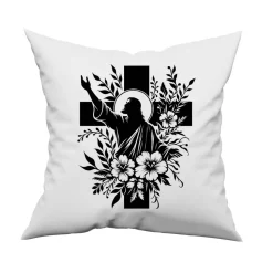 Bügelbild Jesus mit Kreuz  - Applikation zum aufbügeln - Aufbügler - christliches Bügelbild