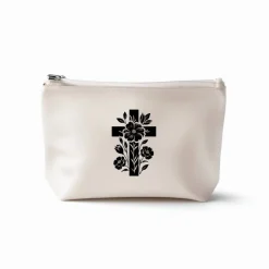 Bügelbild Kreuz mit Blumen  - Applikation zum aufbügeln - Aufbügler - christliches Bügelbild *