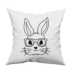 Bügelbild Osterhase in schwarz zum aufbügeln - Personalisierbares Bügelbild