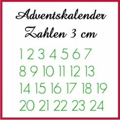 Bügelbild ZAHLEN #6 ADVENTSKALENDER