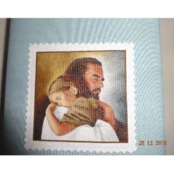 Bibelhülle Buchhülle Kommunion Jesus mit Kind 'ICH bin bei Dir...'