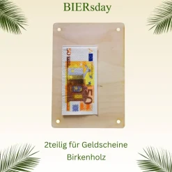 *BIERsday | BEERsday* Geldgeschenkkarte zum Geburtstag aus Birkenholz, personalisierbar