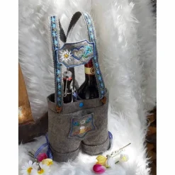 Biertragetasche Lederhose als Geschenk, Vatertagsgeschenk für den Mann oder zum Jubiläum ausreichend für zwei Bierflaschen. Personalisierbar