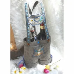 Biertragetasche Lederhose als Geschenk, Vatertagsgeschenk für den Mann oder zum Jubiläum ausreichend für zwei Bierflaschen. Personalisierbar