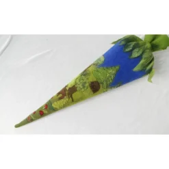 Bilderbuch-Schultüte „Nachts im Wald“ aus Filz – Handgefilzte Zuckertütenhülle für Jungen & Mädchen