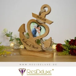 Bilderrahmen Anker Holz Hochzeit Personalisiert Gravur Geschenk Valentinstag Liebe Hochzeitstag Jahrestag Geschenke Foto