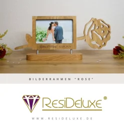 Bilderrahmen Foto Rose Holz Hochzeit Personalisiert Geschenk Valentinstag Liebe Hochzeitstag Jahrestag Rosenhochzeit