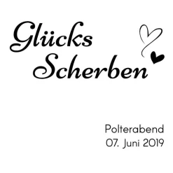 Bilderrahmen Weiß personalisierbar – Polterabend Scherben Aufkleber & Schriftzug – Geschenkidee