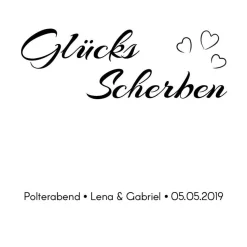 Bilderrahmen Weiß personalisierbar – Polterabend Scherben Aufkleber & Schriftzug – Geschenkidee